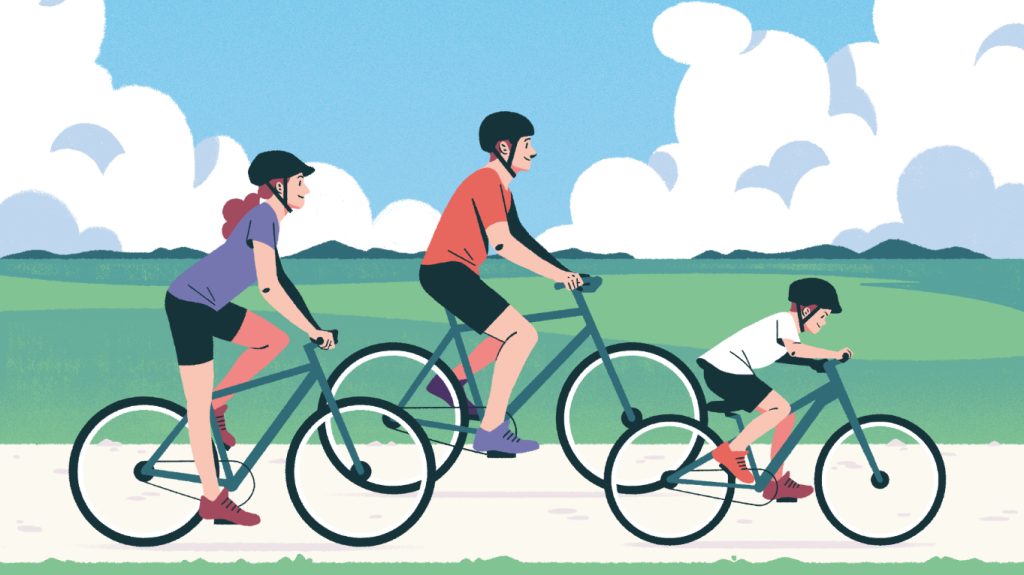 دوچرخه سواری به همراه خانواده